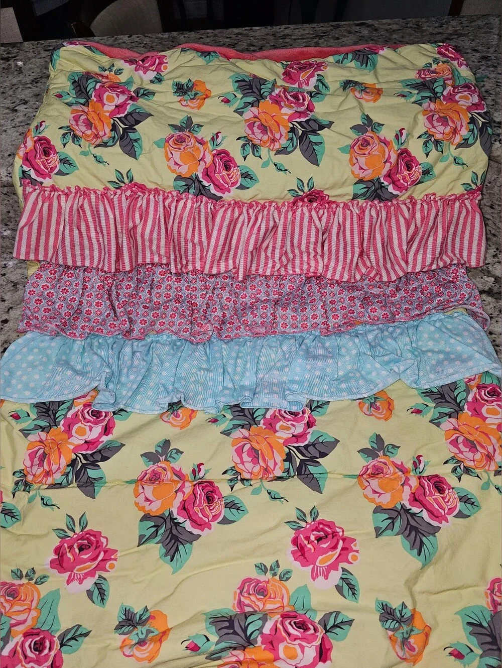 Matilda Jane Ruffled Sleeping Bag - Blanket One Size Pink Yellow Orange - Picture 12 of 12